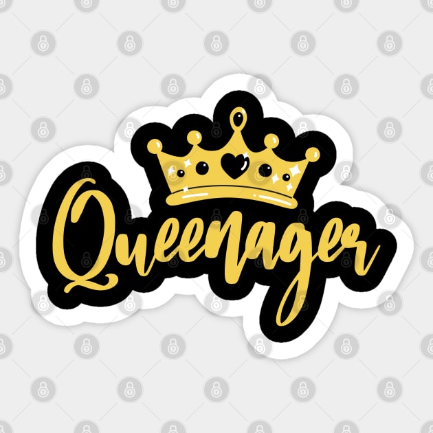 Gold Queenager queen ager, dramatic queen teenager Sticker by topsnthings